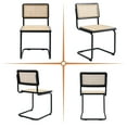 thumbnail image 4 of Zesthouse Rattan Dining Chairs Set of 2, Mid Century Modern Dining Room Chairs with Cane Full Back & Seat, Black Metal Legs, Cantilever Kitchen Side Chairs for Dining Living Room, Black, 4 of 9