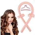 thumbnail image 1 of Rizadores sin calor para cabello largo, set para ondas nocturnas con horquillas y anillos, espuma suave rosa., 1 of 5