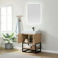 thumbnail image 5 of Vinnova Alistair 24" White Stone Top Oak Single Vanity Black Frame w/o Mirror, 5 of 15