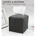 thumbnail image 2 of Modern Square Decorative PU Leather Facial Paper Case Organizer Holder Dispenser, Tissue Box Cover for Bathroom, Vanity Countertop, Night Stands, Desk, Car, 5X5X5inch, 2 of 5