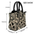 thumbnail image 3 of Polynesian Samoan Tattoo Black Tan Design Rivet Fashion One-Shoulder Women's Handbag Tote Bag, 3 of 6