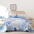 thumbnail image 1 of Juego de cama Djoymock Queen, 244 x 229 cm, reversible, azul océano, 1 of 8
