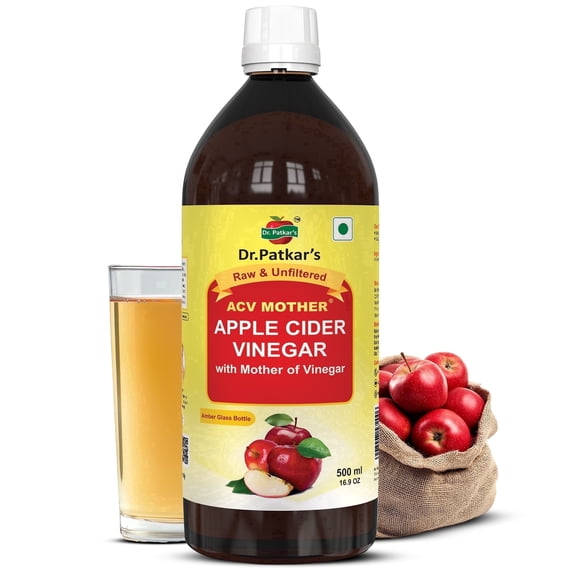 Dr. Patkar's Apple Cider Vinegar with Mother, Unfiltered and Undiluted, 500 ml