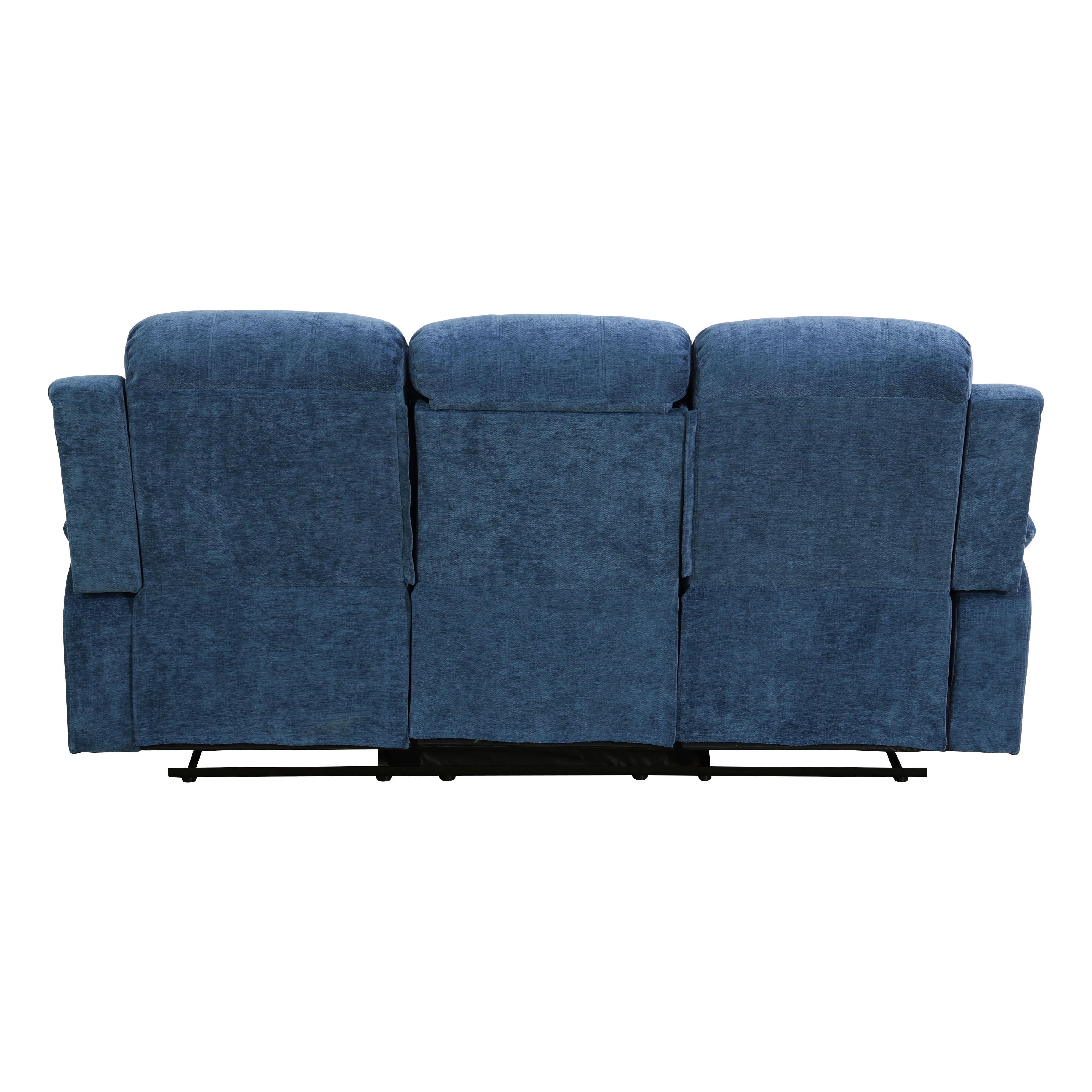MAYEERTY 3-Seater Recliner Sofa, Wear-Resistant Fabric with Reversible Coffee Table for Family Living Room