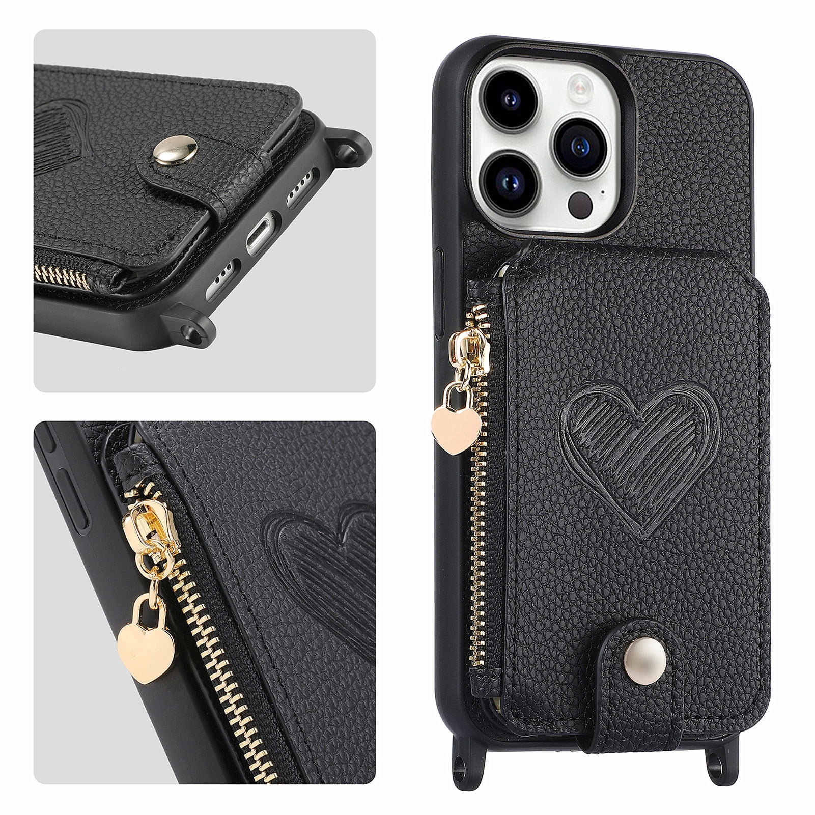 Bocasal Crossbody-Hülle Für IPhone 15 Pro – Mit RFID-Schutz, Kartenfach & Umhängeband