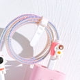 thumbnail image 3 of Funda protectora para cargador Astronauta Transpirable Fácil instalación Cargadores de silicona Protector de cable para cargadores de 18W 20W Juego de 4 piezas (Rosa), 3 of 5