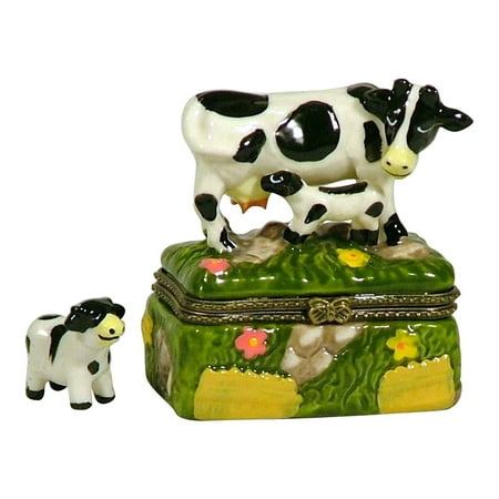 Calf Miniature - Cow Nursing Calf Udder Hinged Miniature Trinket, Measures 3 3/4 inches overall By Direct Connection Co Ship from US