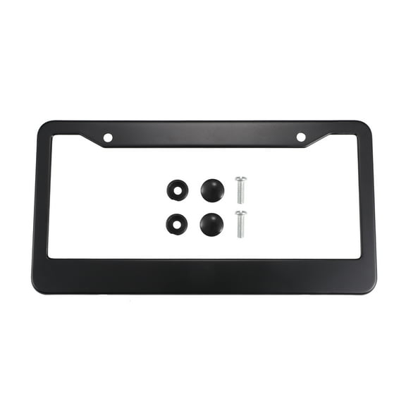 Unique Bargains Universal Car License Plate Frame Front Rear License Plate Holder with Screws Bolts Black