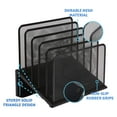 thumbnail image 2 of 1InTheOffice Metal Mesh File Organizer, Black Wire Mesh 5 Section Incline Sorter, Black Finish, 2 of 5