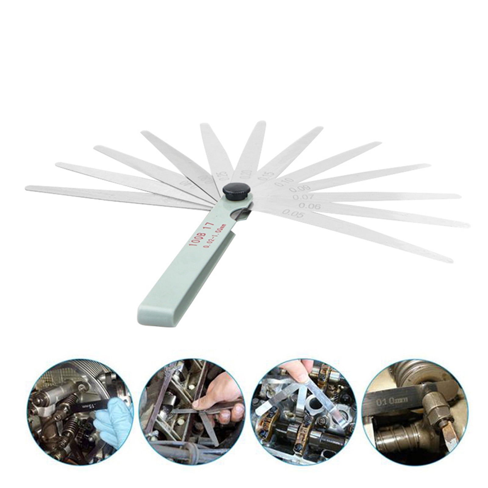 17 Blades Feeler Gauge Thickness Gauges Measurment Tool Gap Wedge For Engine Valve Adjustment 0.02-1mm Percision Measuring Tools ,Easy to Use