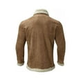 thumbnail image 3 of KelaJuan Men’s Sherpa Fleece Lined Jacket Winter Warm Suede Leather Bomber Jacket Zipper Shearling Coats, 3 of 6