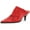 Red, variant on Women Sexy Kitten Low Heel Mules Pumps Pointed Closed Toe Loafers Backless Slip On Sandals Suede Comfort Shoes Size 5 Red