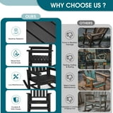 SERWALL Outdoor Rocking Chair, HDPE Patio Rocker for Lawn, Porch, Black ...