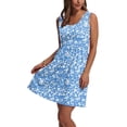 thumbnail image 3 of Vestido WIHOLL 2025 línea A sin mangas floral azul con bolsillos, 3 of 5