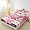 thumbnail image 4 of Manfei Western Cowgirl Boot Full Size Sheets, Cartoon Pink Bowknot Bed Sheets, Cow Leopard Print Sheet Sets, Lightweight Room Decor, 4pcs, 4 of 7