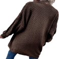 thumbnail image 2 of Women Loose Cardigan Sweater Front Open Cable Lantern Sleeve Knit Jacket, 2 of 4