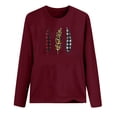 thumbnail image 4 of Women Christmas Tops Comfy Casual Long Sleeve Buffalo Plaid Leopard Feather Graphic Vacation Tee Tops for Xmas Party, 4 of 4