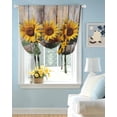 thumbnail image 2 of Wooden Sunflower Tie Up Curtains for Window, Thermal Insulated Balloon Shade Adjustable Rod Pocket Curtains Valance Panels for Kitchen Bathroom Cafe 52 x 45 Farmhouse Vintage Wooden Floral, 2 of 6