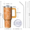 thumbnail image 2 of Fall 40 oz Tumbler with Lid Handle and Straw Thanksgiving Pumpkin Stainless Steel Double Walled Insulated Cup autumn Travel Mug Water Bottle Gifts for Men and Women (1PC), 2 of 7