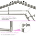 thumbnail image 2 of Brushed Nickel Double Corner Window Curtain Rods with Aluminum End Cap Finials and Brackets,1 Inch Diameter Dual Bay Window Curtain Rods, Adjustable 2 Sided 32-58" and 32-86 Center Double Rod, 2 of 10