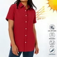 thumbnail image 2 of Posijego Womens Sun Protection Shirts Casual Button down Shirt Collared Short Sleeve Shirt Outdoor Hiking Fishing Shirts, 2 of 9