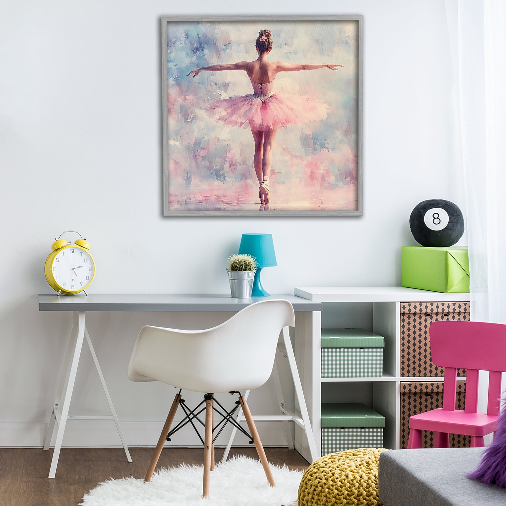 Stupell Industries Elegant Ballet Dancer in Motion Gray Framed Giclee Art, design by Creative Studio