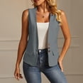 thumbnail image 5 of Ashirexll Womens Casual Tops Solid Color Casual Fashion Sleeveless Cardigan Coat Outerwear Top for Spring Summer, 5 of 7