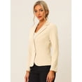 thumbnail image 2 of AllegK ChaqueDe Traje De ChaqueElástiCon Cuello De SolaPaOficiDe Trabajo PaMujer Beige XL, 2 of 5