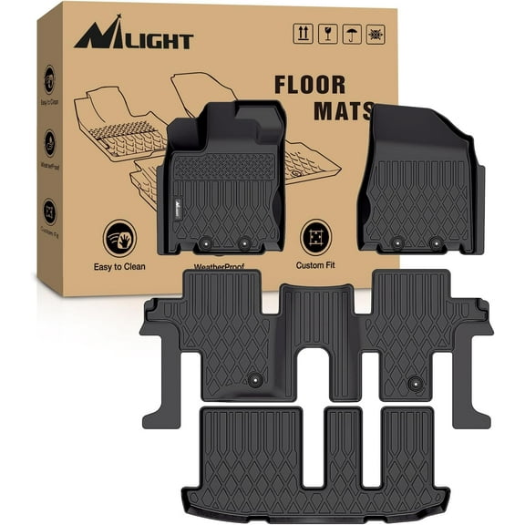 Nilight TPE Floor Mats for Nissan Pathfinder 2013 2014 2015 2016 2017 2018 2019 2020,2013 Infiniti JX3,2014-2020 Infiniti QX60,All Weather Custom Fit Heavy Duty Floor Liners