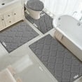 thumbnail image 4 of Findosom Bathroom Rugs Sets 4 Pcs with Toilet Lid Cover,U-Shaped Contour Toilet Mat,Non-Slip Machine Washable Absorbentb Rugs and Mats for Bathroom Floor Mats Microfiber Shaggy Bath Rug,Gray, 4 of 10