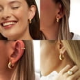 thumbnail image 4 of VEEDOFA Small Chunky Gold Hoop Earrings for Women, Gold Plated Lightweight Huggie Hoops, 4 of 6