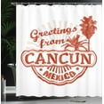 thumbnail image 4 of Ambesonne Cacun Shower Curtain, Calligraphic Grunge Design, 69"Wx70"L, Vermilion White, 4 of 5