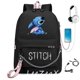 thumbnail image 2 of Disney Stitch-mochila con carga Usb para niños y niñas, morral escolar para hombres y mujeres, morral para adolescentes, morral diario con cinta Fivean unisex, 2 of 2
