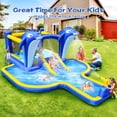 thumbnail image 2 of Aukfa Inflatable Water Slide Bounce House with Dolphin Sprinkler, Water Gun, Target Game, Basketball Hoop & 520W Blower for Backyard Fun, 2 of 8