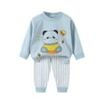 thumbnail image 4 of Tdoqot Toddler Boys Outfits Set- Cotton Casual Cute Long Sleeve Shirts and Pants Kids Fall Clothes Light Blue Size 4 T, 4 of 5