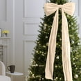thumbnail image 4 of Christmas Tree Topper Bow, Large Christmas Bow Ornament, 70.87 inch Velvet Bows Christmas Tree Ornaments, Giant Bows Decor for Christmas Tree, Big Flannel Bow for Tree Topper Window Wall Mantle, 4 of 7