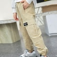 thumbnail image 3 of Erwazi Boys Cotton Cargo Pants with Pockets Toddlers Workout Athletic Pants Teen Slacks Clothes Size 4-13 Years, 3 of 4