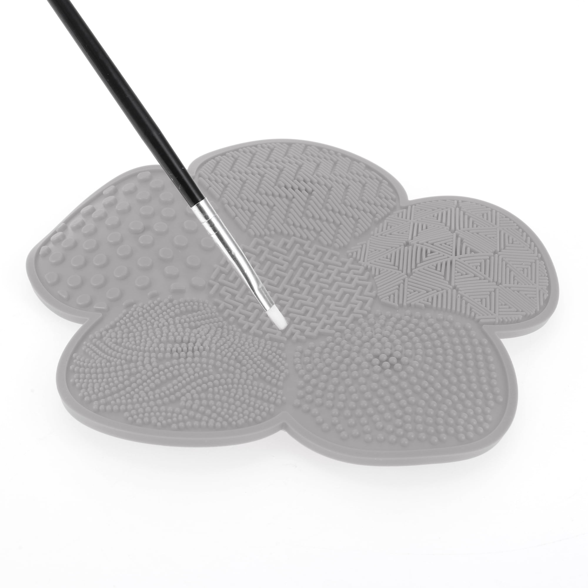 Unique Bargains Flower-shaped Makeup Sponge Brush Cleaner Gray