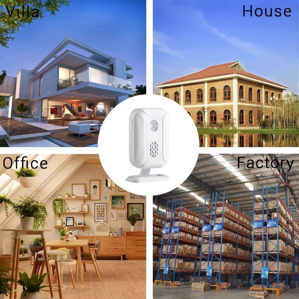 KCYMTONER Wireless Split Welcome Sensor Alert Alarm System Doorbell with Long Range Receiver and Transmitter Home or Office Security Protection for Front Doors Garages Main Alarm