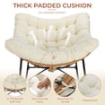 thumbnail image 4 of Pirecart 2 Pack Papasan Rocking Chairs, Patio Papasan Chair with Comfy Cushion, Patio Rocker Chair for Balcony Backyard Porch Bedroom, Beige, 4 of 5