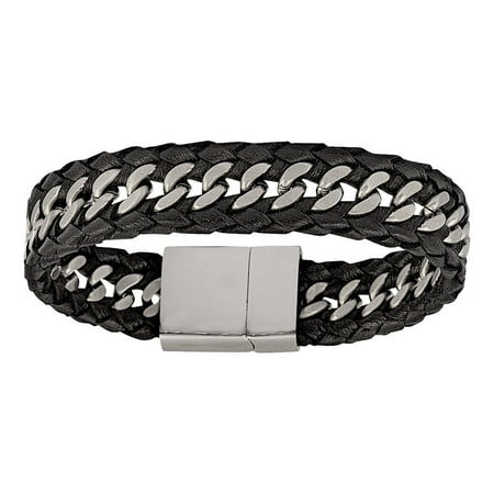 Jewelry Men Bracelet Steel Leather Bc2797 Jewelry Men Bracelet Steel Leather Bc2797