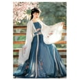 thumbnail image 6 of Women's Chinese Traditional Costume Embroidered Wei Jin Dynasty Style Princess Dress for Folk Dance Performance, 6 of 6