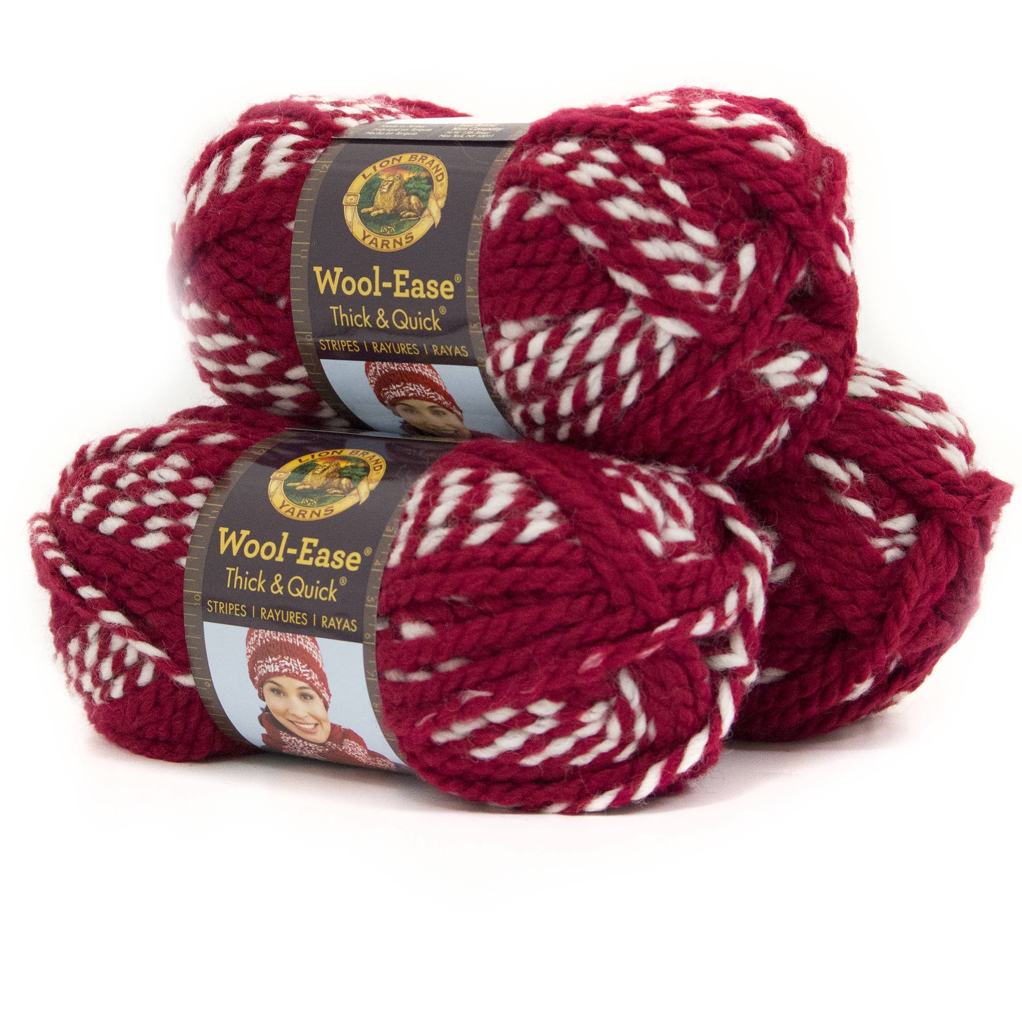 Lion Brand Yarn WoolEase Thick and Quick Crimson Classic Super Bulky