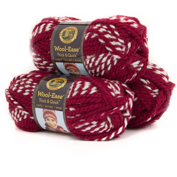 Lion Brand Yarn WoolEase Thick and Quick Crimson Classic Super Bulky