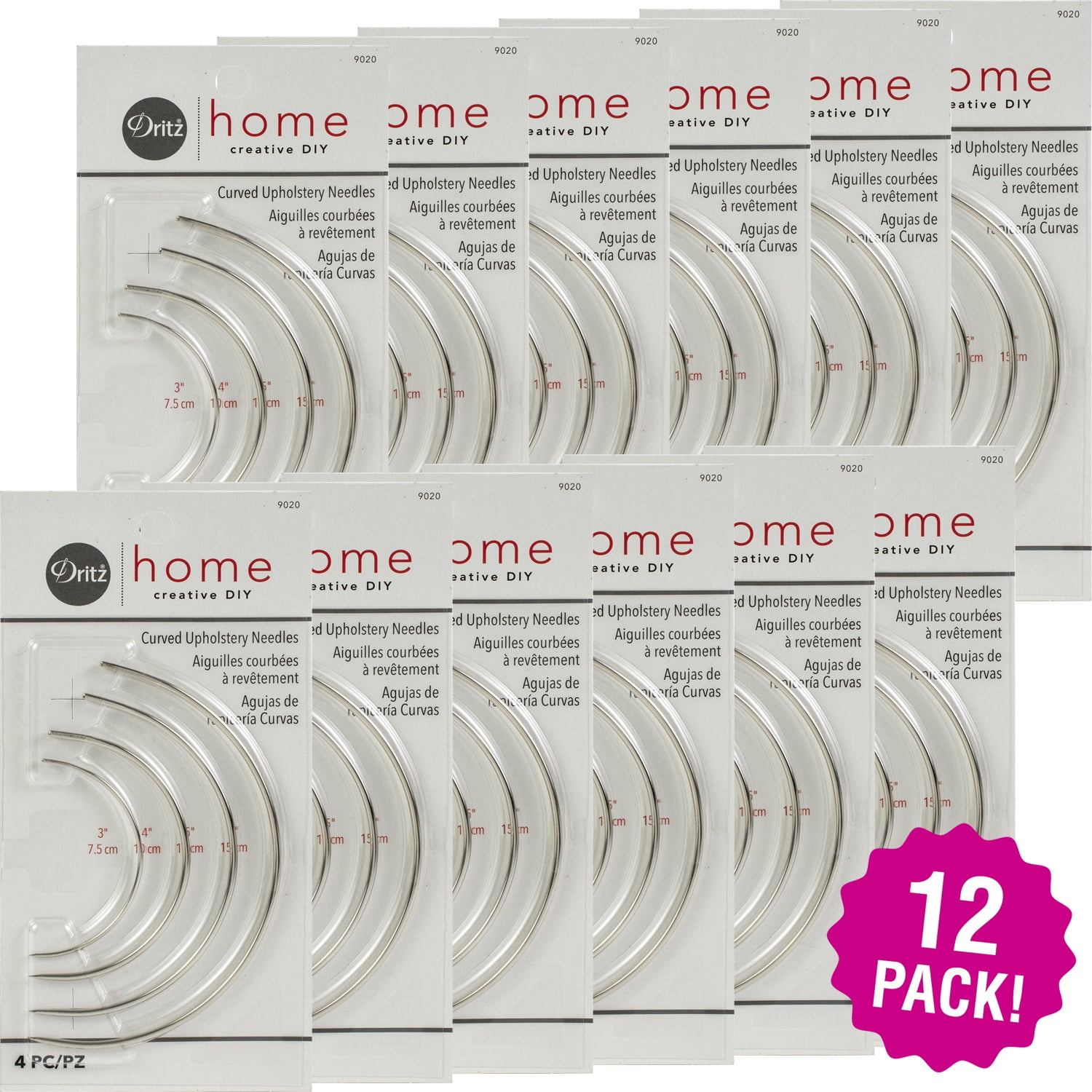 Dritz Home Curved Upholstery Needles 4 Count, Multipack of 12 Walmart