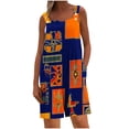 thumbnail image 2 of Pounoo Women's Jumpsuits Square Neck Sleeveless Colorblock Print Overalls Bohemian Resort Lightweight Wide Leg Rompers Gift, 2 of 5