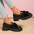 thumbnail image 6 of Willtoo Women's Platform Loafers with Bow, Chunky Sole Slip On Shoes, Comfortable and Stylish Footwear for Business Casual Occasions Black, 6 of 6