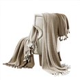 thumbnail image 1 of Benzara BM204236 Calabria Chevrons de Coton Jeter le Port Urbain&44; Brun & Blanc - Lot de 2, 1 of 2