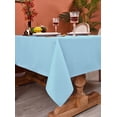 thumbnail image 4 of MEANMOY Baby Blue 210 GSM Water & Stain Resistant Rectangle Tablecloth for 6 foot Table - Solid 60 x 102 inch Rectangular Table Cloth Wrinkle Free Washable Fabric for Wedding, Party, Banquet, 4 of 8