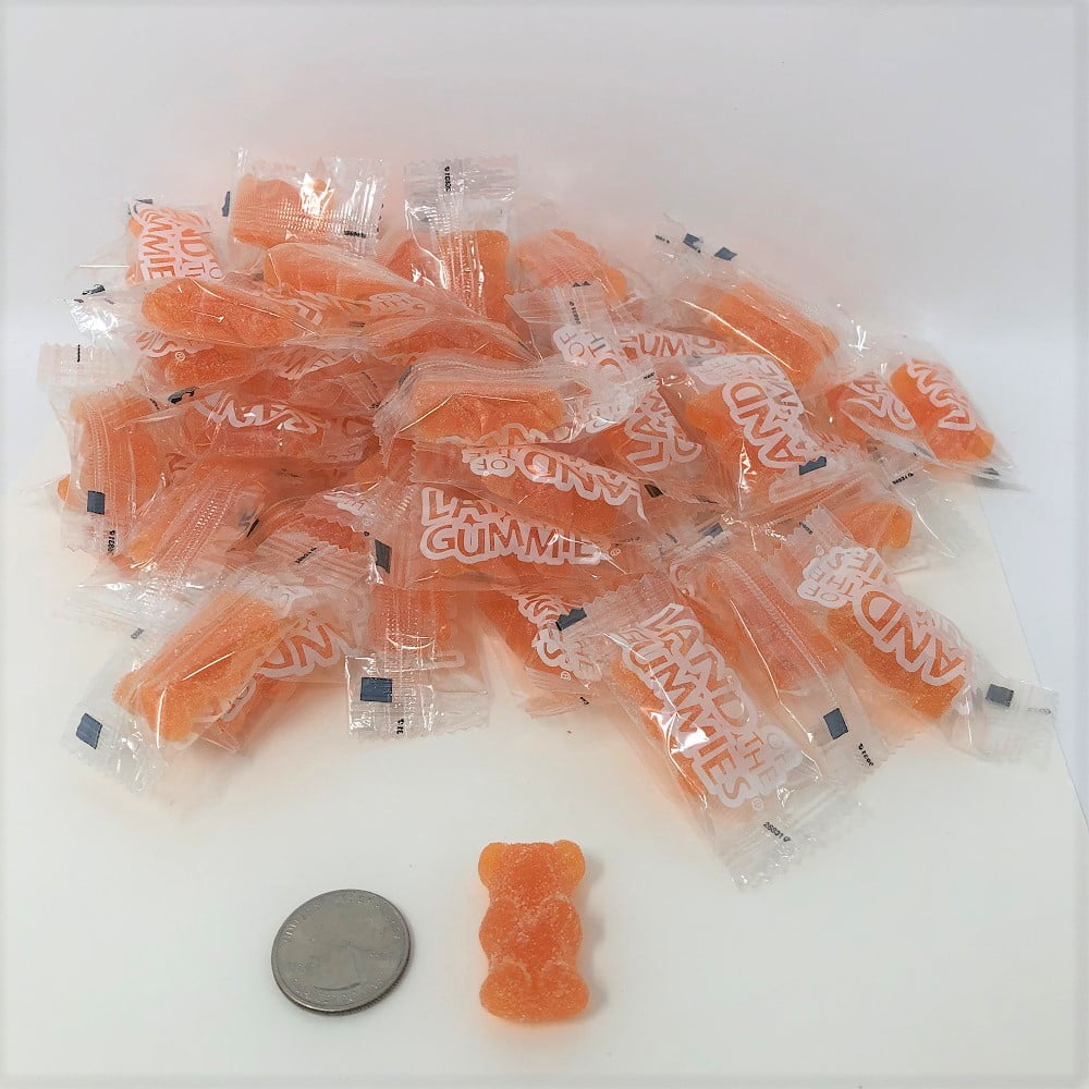 Wrapped Gummi Bears Orange 2.5 pound individually wrapped orange gummy
